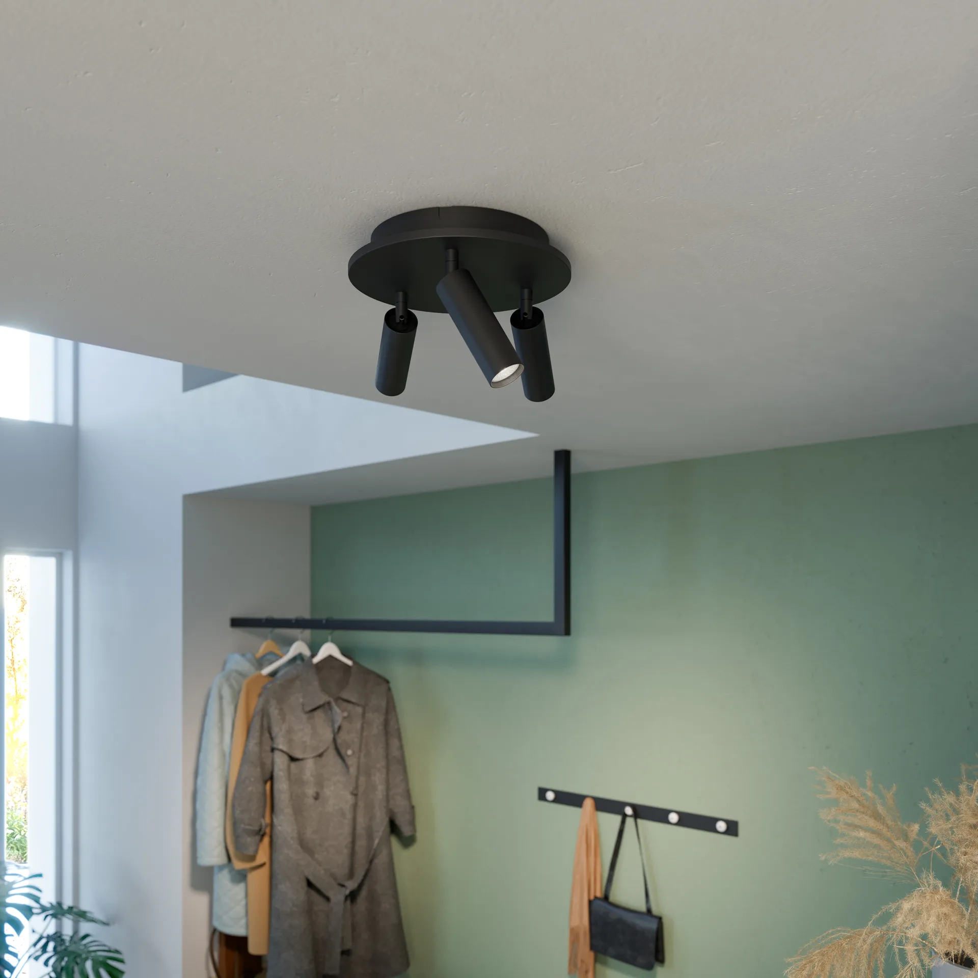 Pipeline spotlight okrągły 3, Matowa czerń Herstal