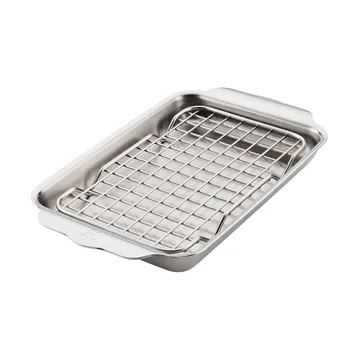 Hestan Ovenbond blacha do pieczenia z rusztem chłodzącym - Stal nierdzewna, 16,8x28,8 cm - Hestan