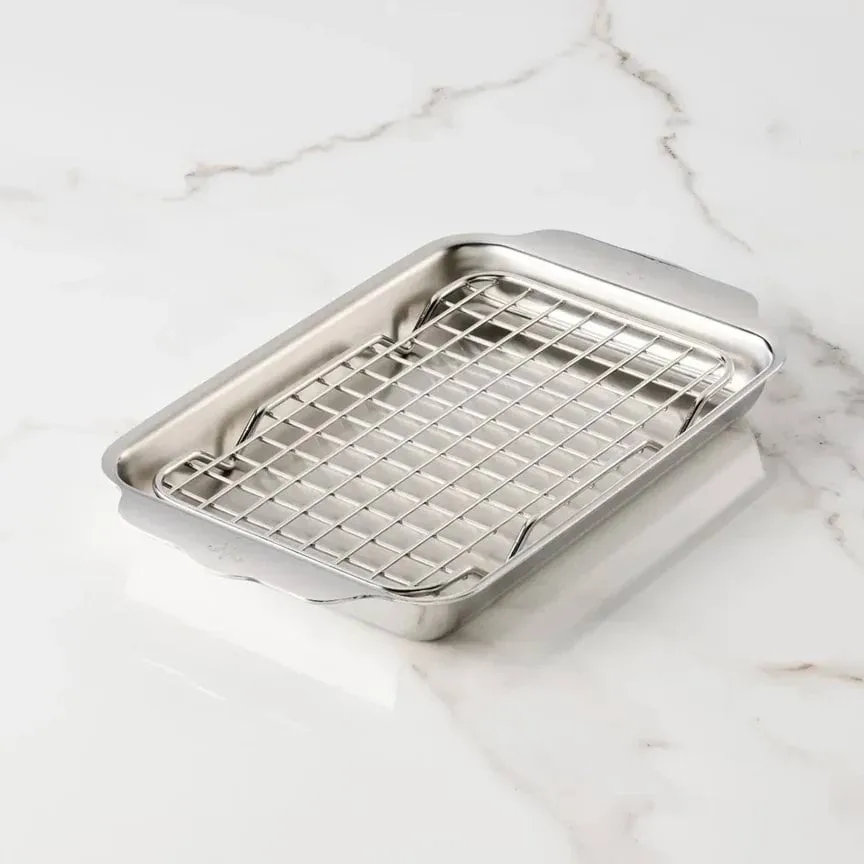 Hestan Ovenbond blacha do pieczenia z rusztem chłodzącym, Stal nierdzewna, 16,8x28,8 cm Hestan