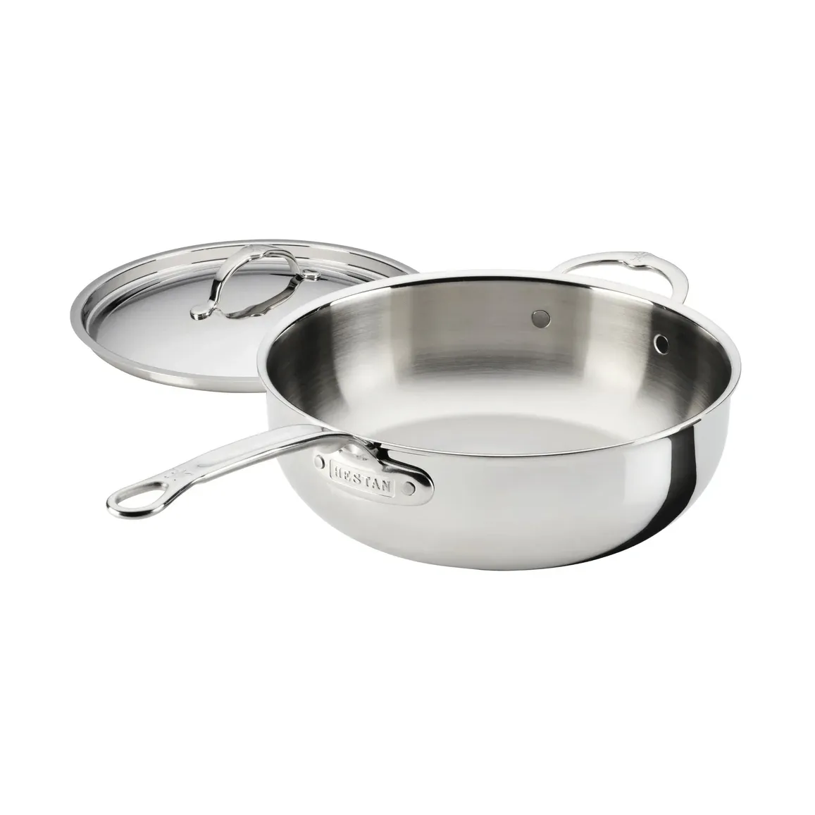 Hestan ProBond Luxe patelnia uniwersalna z pokrywką, Stal nierdzewna, pomocniczy uchwyt Hestan
