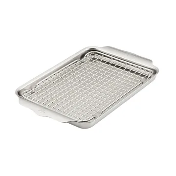 Patelnia kwarcowa z rusztem do piekarnika Hestan OvenBond - Stal nierdzewna, 24x39 cm - Hestan