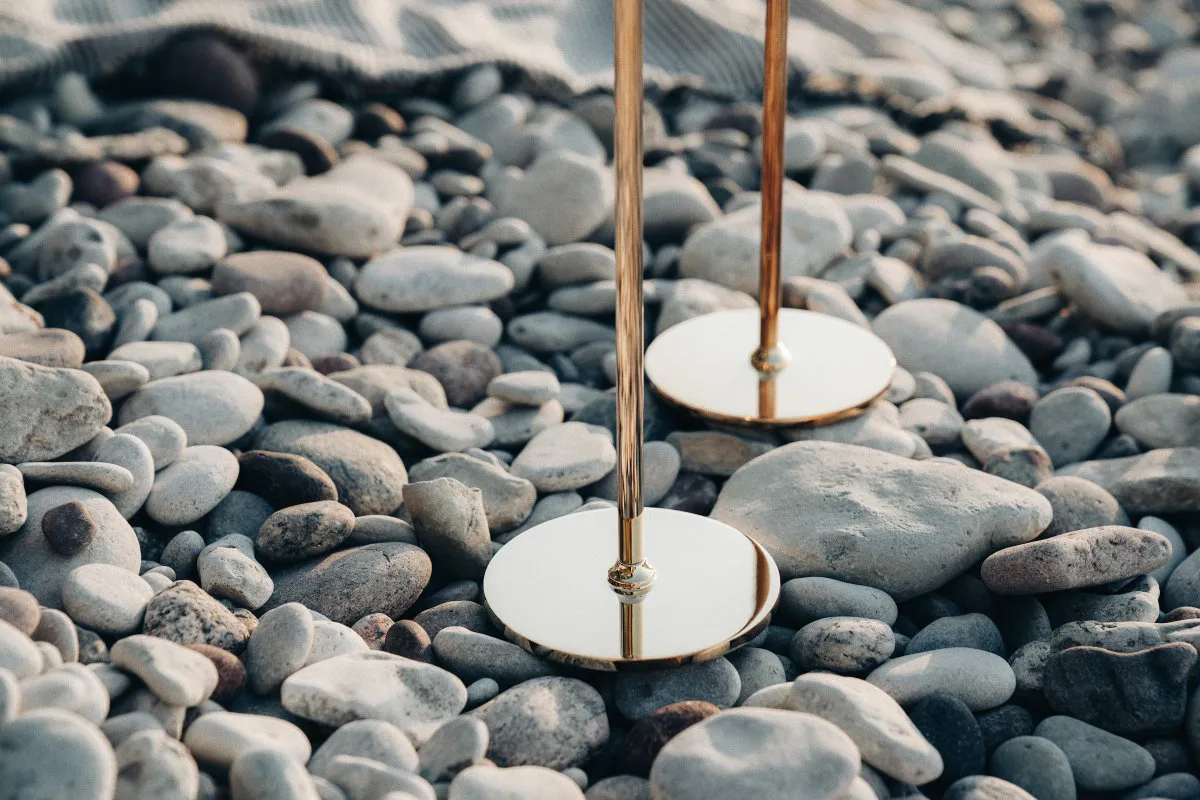 Alba świecznik 30 cm, Lity mosiądz i szkło Hilke Collection