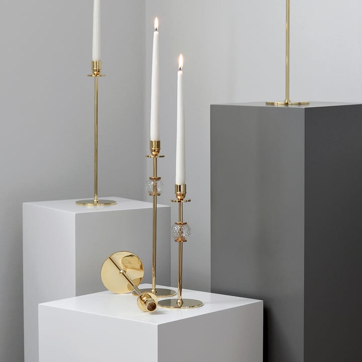 Alba świecznik 40 cm, Lity mosiądz i szkło Hilke Collection