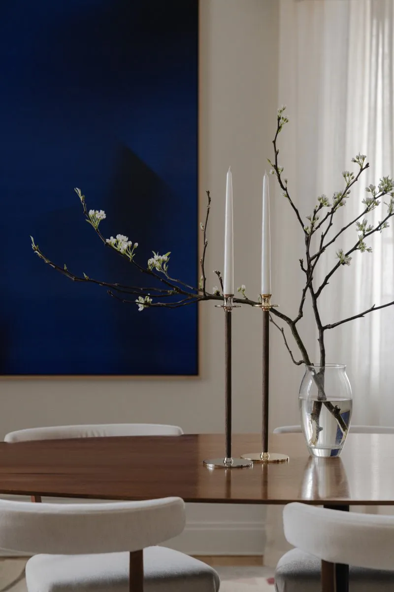 Alto Basso świecznik, Lity mosiądz Hilke Collection