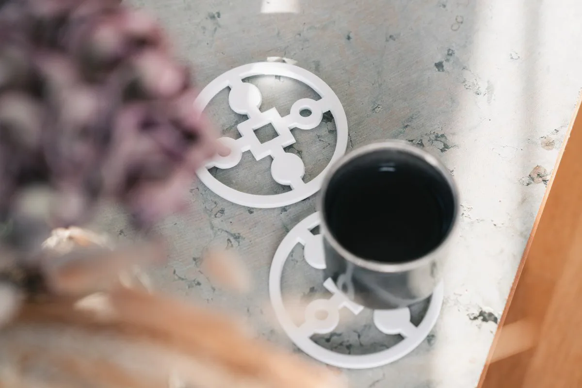 Anima Gemella podstawki 4-pak, Biały Hilke Collection