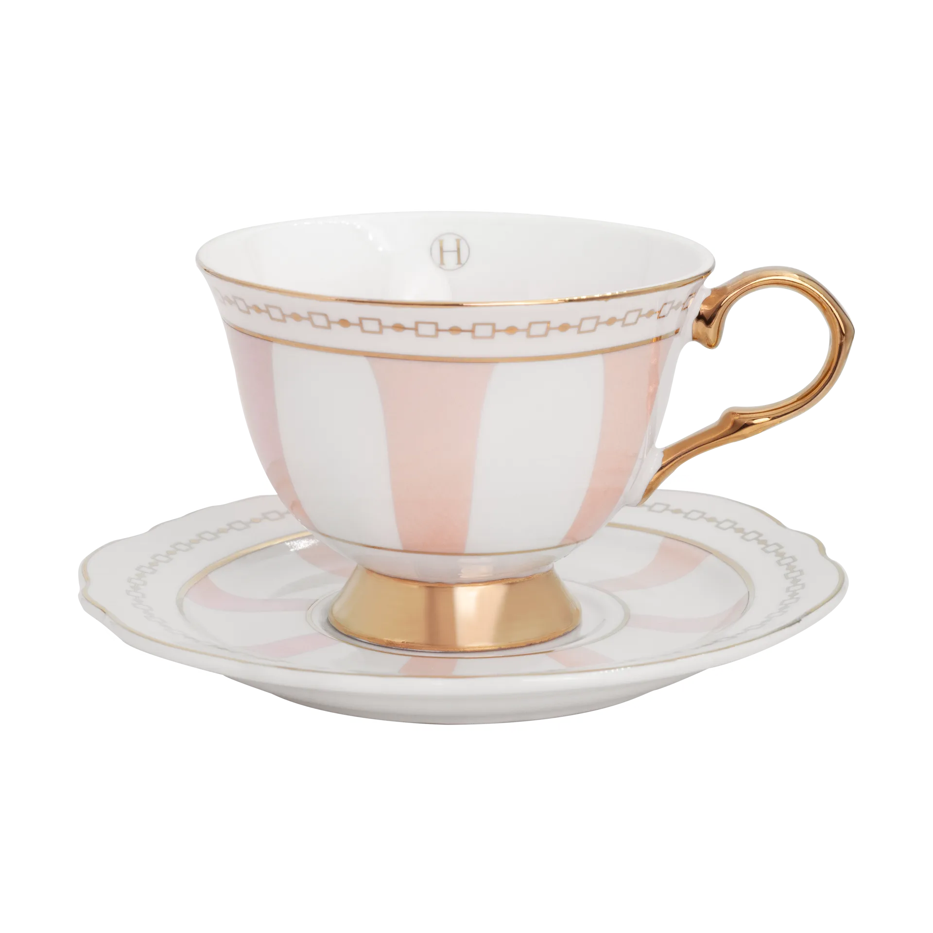 Filiżanka z podstawką Strisce Rosa , 220 ml Hilke Collection