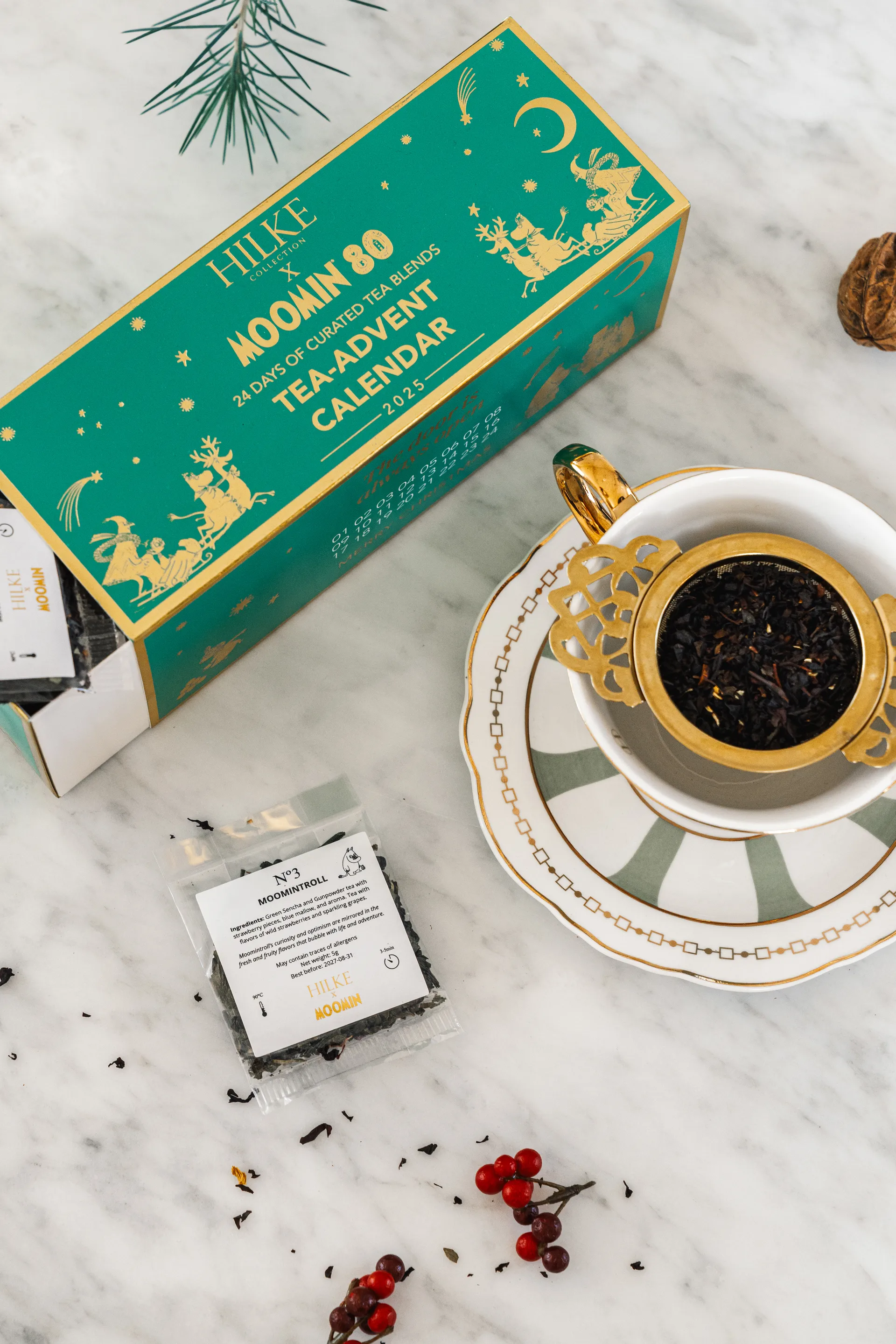 Filiżanka ze spodkiem Strisce Salvia, 22 cl Hilke Collection