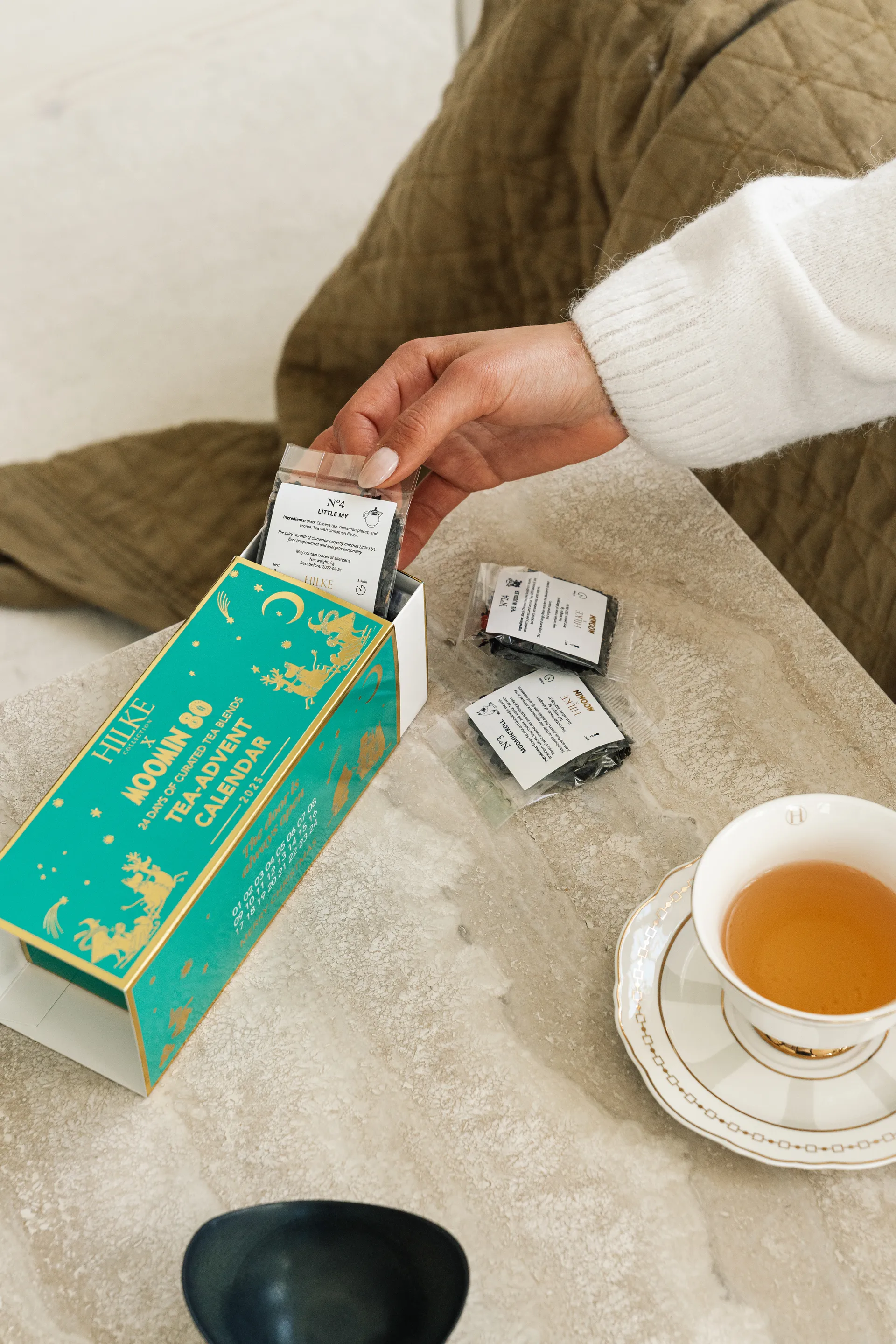 Filiżanka ze spodkiem Strisce Tortora, 22 cl Hilke Collection