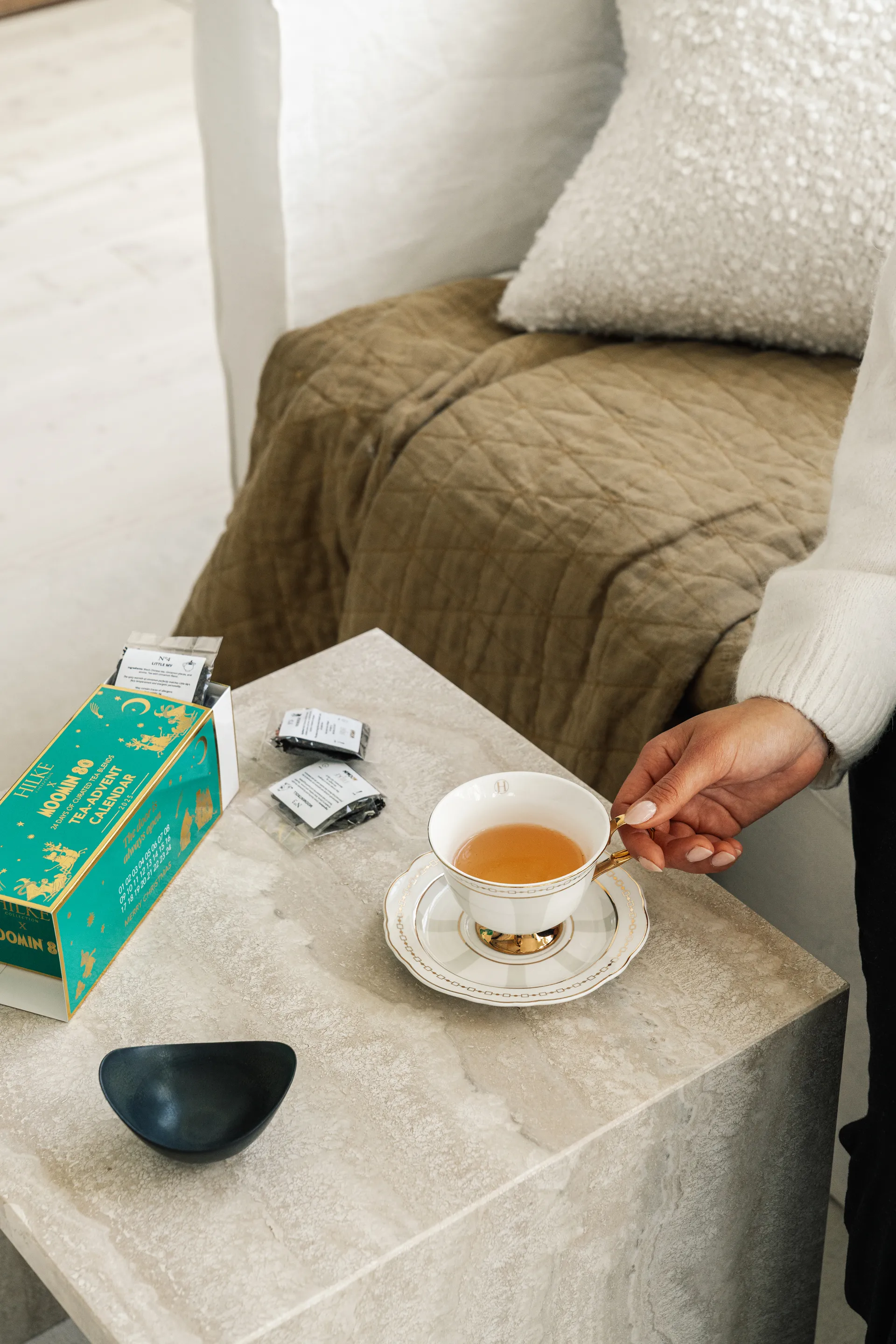 Filiżanka ze spodkiem Strisce Tortora, 22 cl Hilke Collection