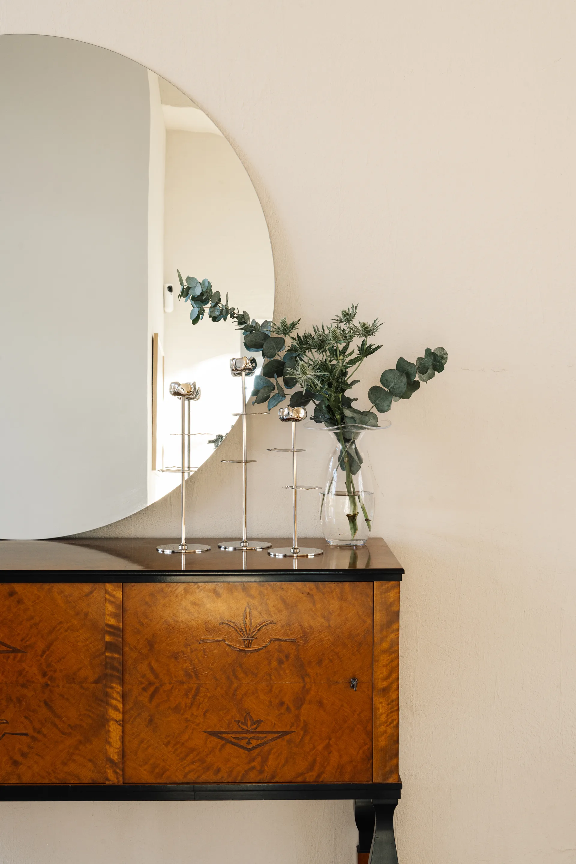 Ninfea Alta świecznik 30 cm, Niklowany mosiądz Hilke Collection