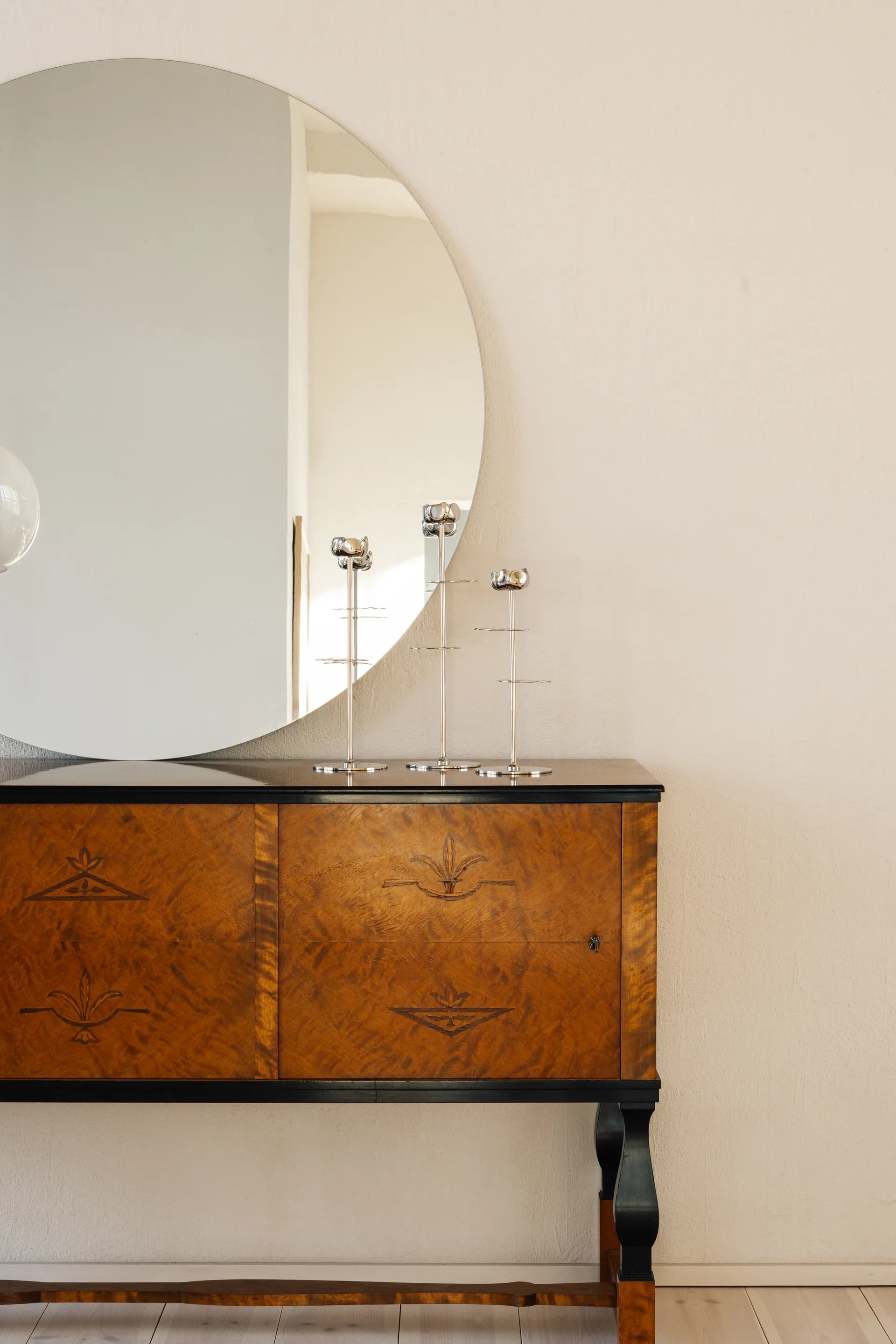 Ninfea Alta świecznik 30 cm, Niklowany mosiądz Hilke Collection