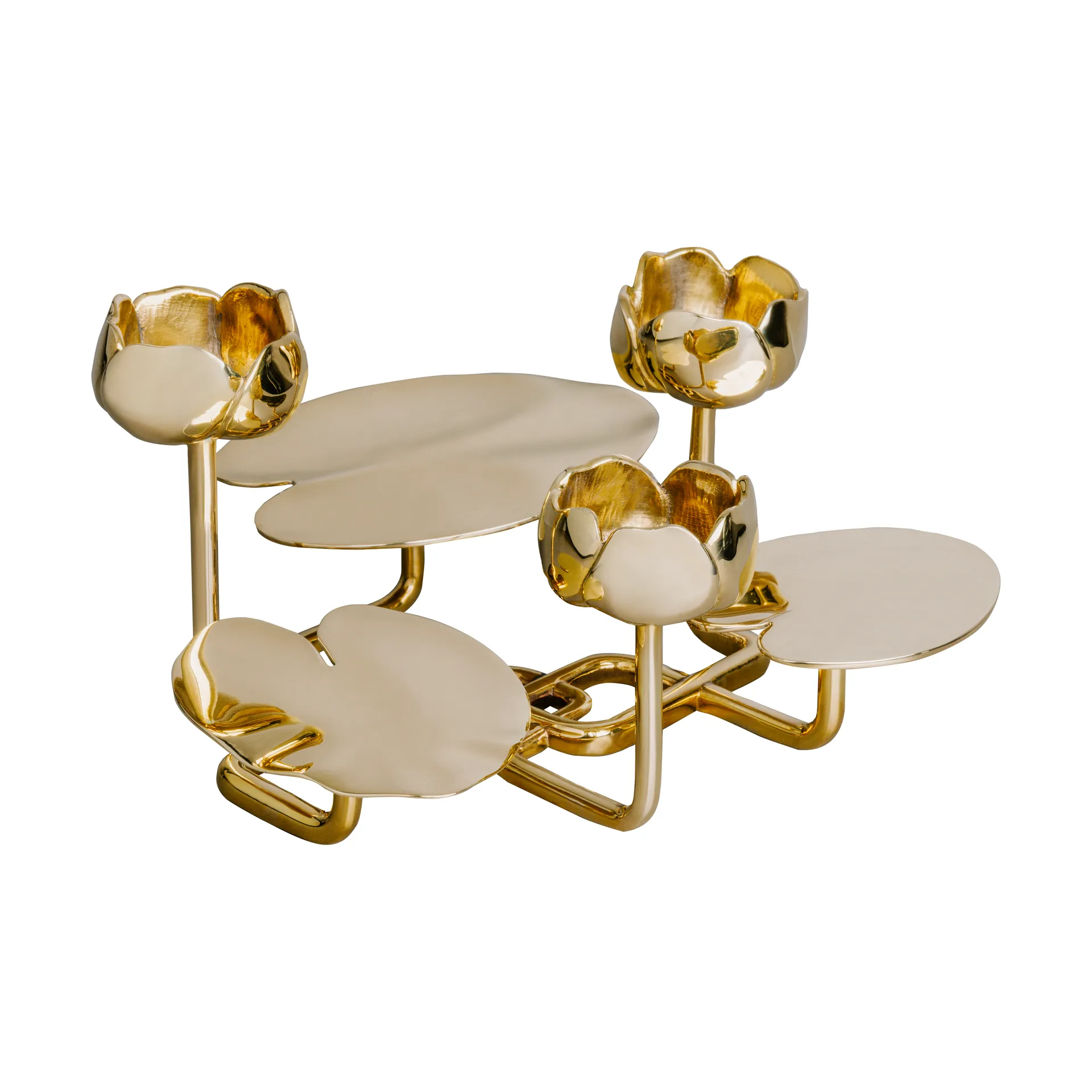 Ninfea grande świecznik, Mosiądz Hilke Collection