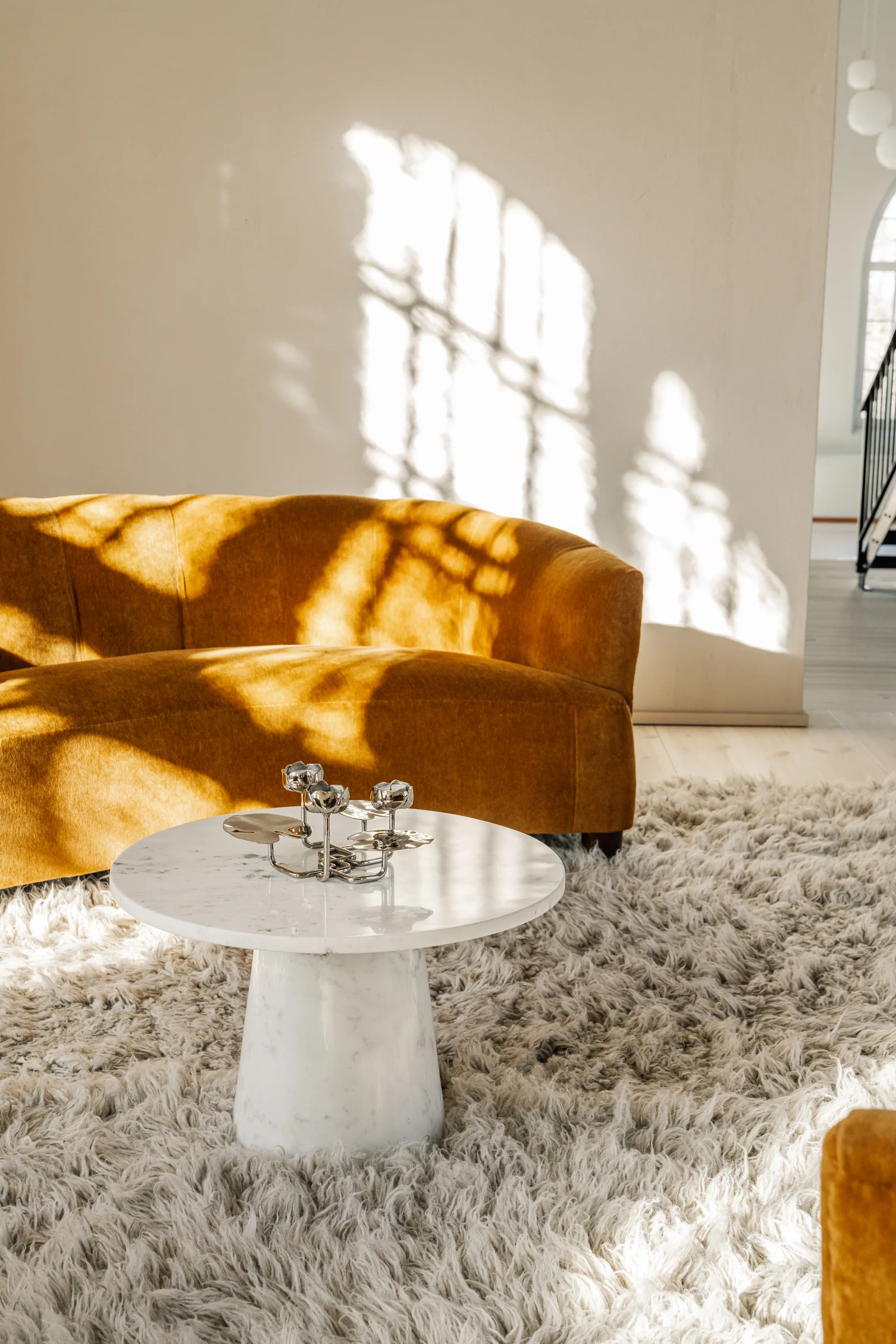 Ninfea grande świecznik, Niklowany mosiądz Hilke Collection