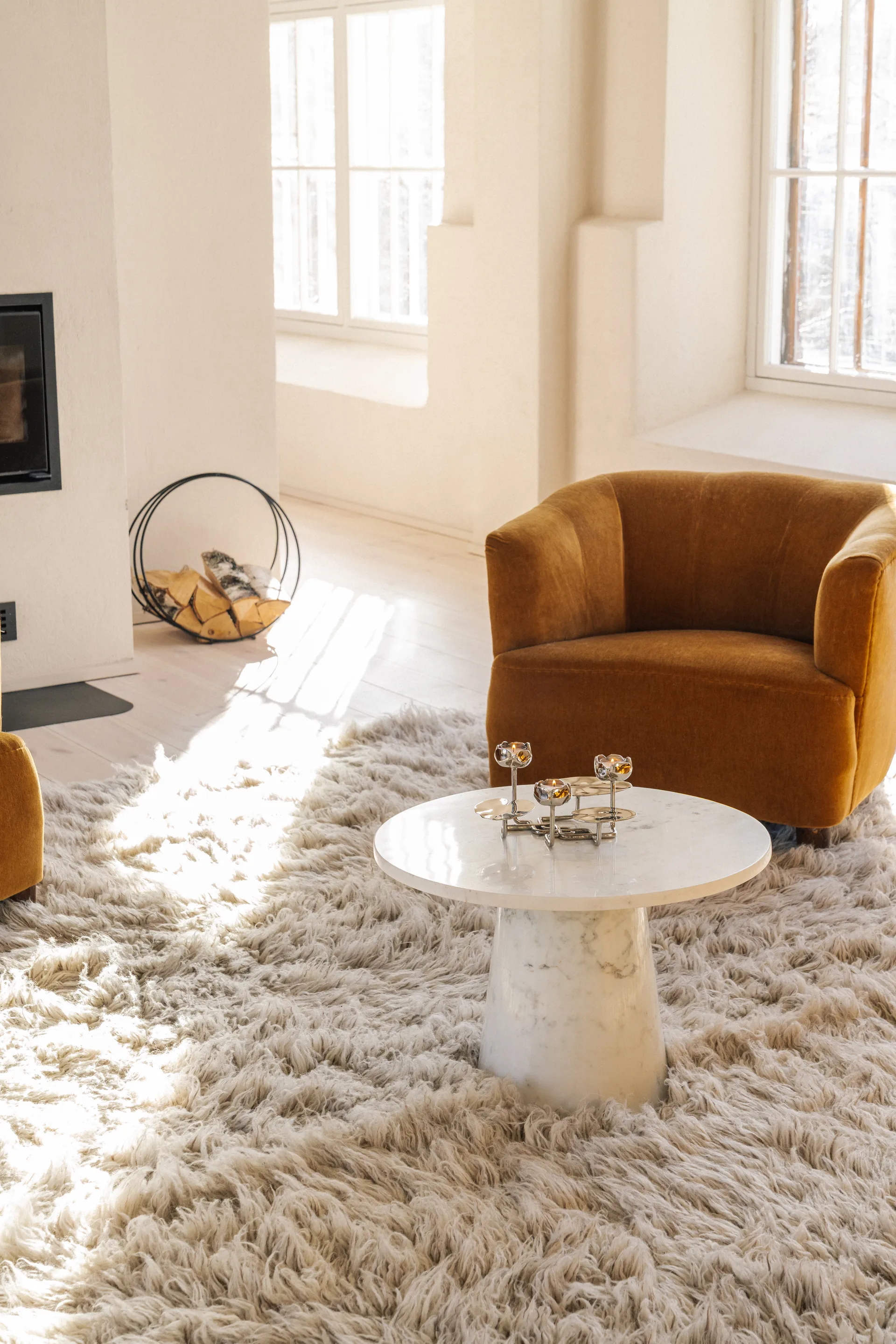 Ninfea grande świecznik, Niklowany mosiądz Hilke Collection