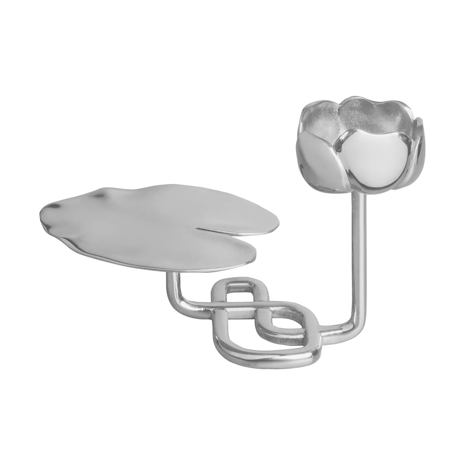 Ninfea No.1 świecznik, Niklowany mosiądz Hilke Collection