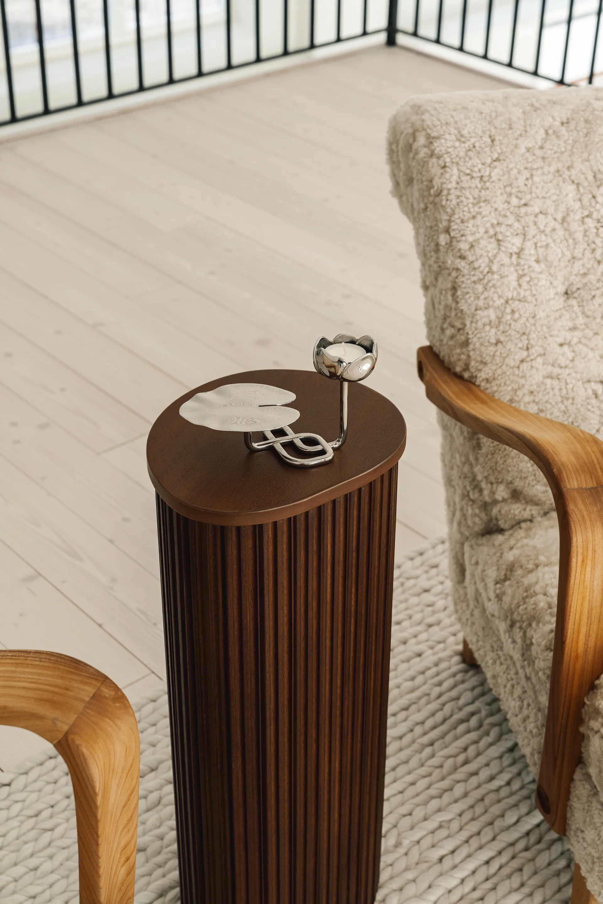 Ninfea No.1 świecznik, Niklowany mosiądz Hilke Collection