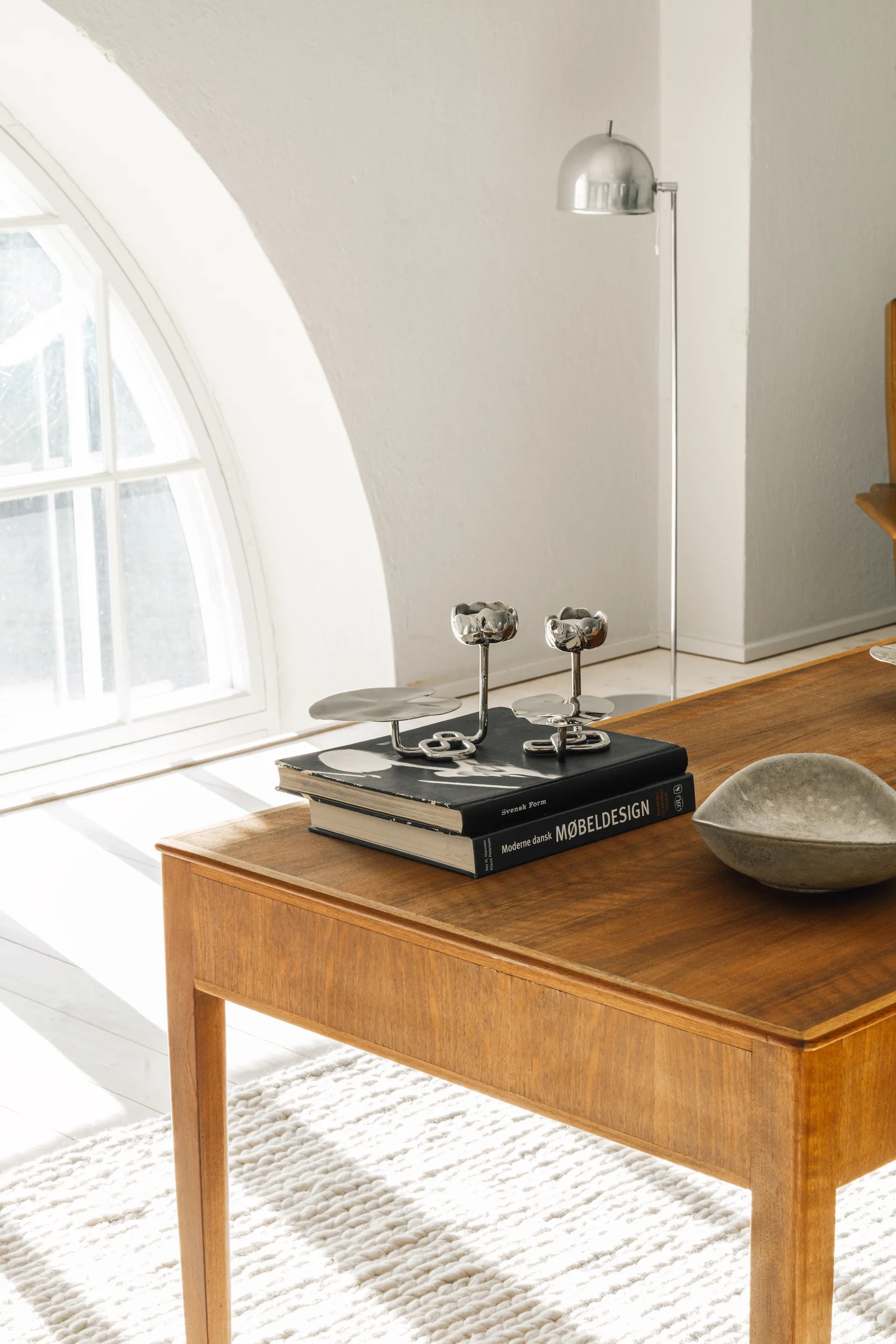 Ninfea No.1 świecznik, Niklowany mosiądz Hilke Collection