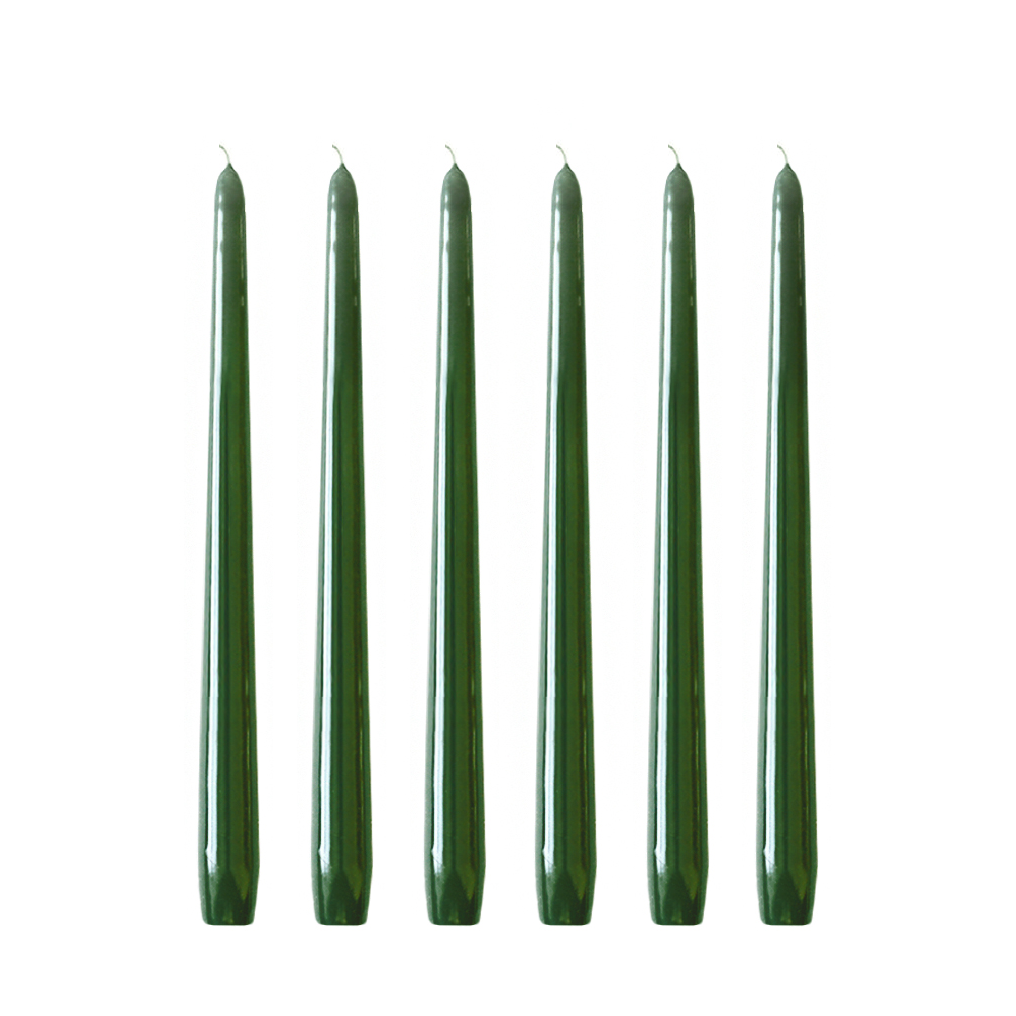 Hilke Collection Świece stołowe 30 cm 6 szt. Ciemnozielone