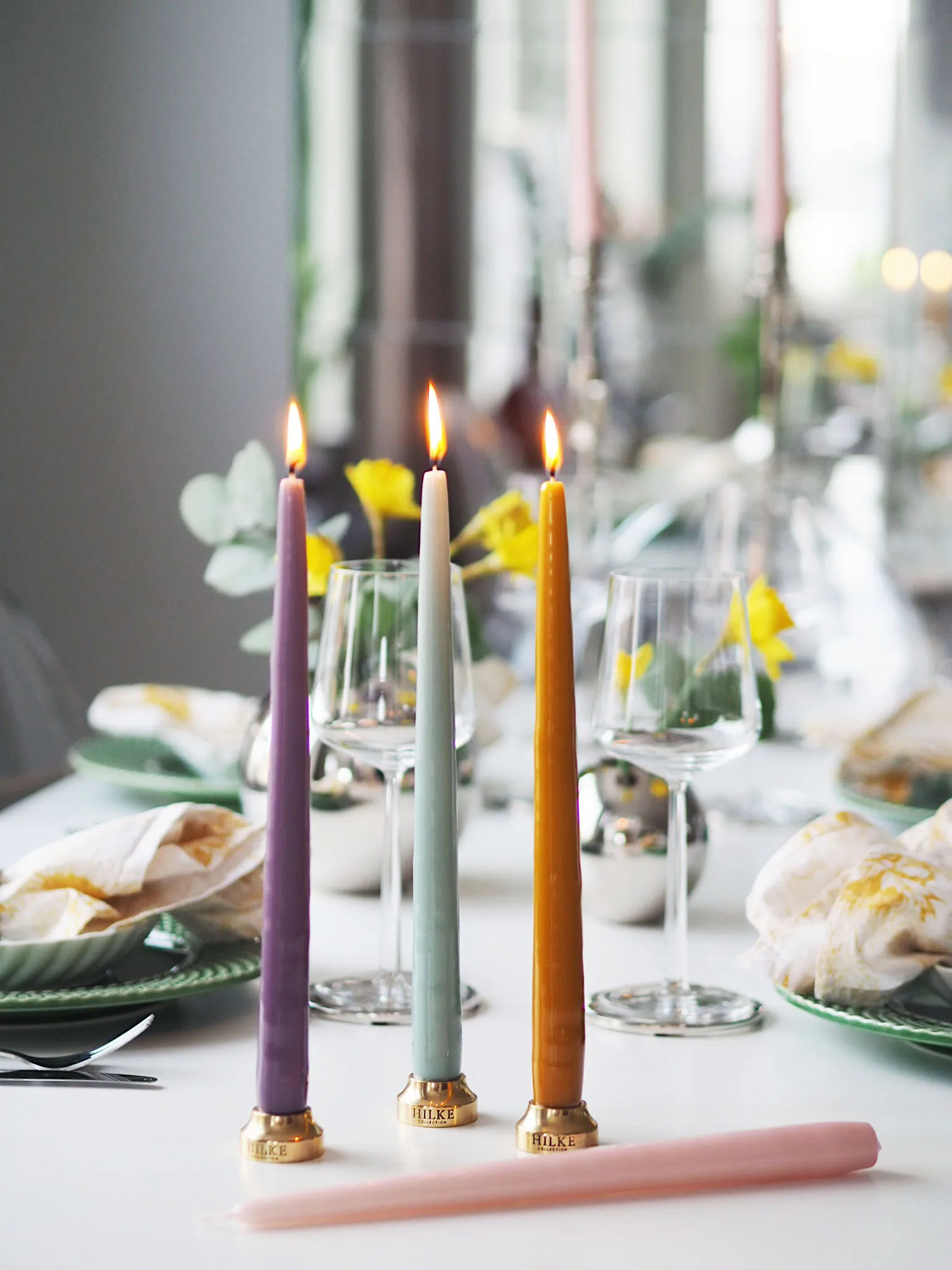 Świece stołowe 30 cm 6 szt., Eukaliptus Hilke Collection