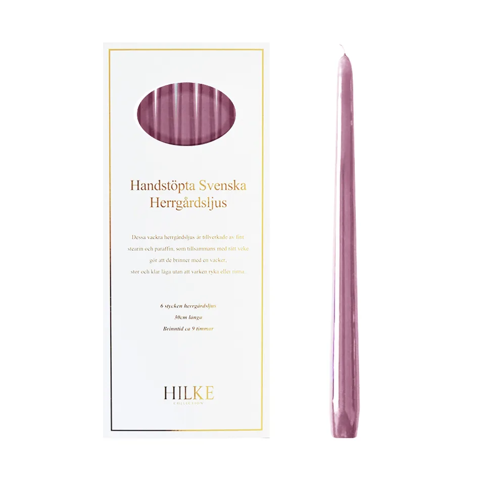 Świece stołowe 30 cm 6 szt., Stary róż Hilke Collection