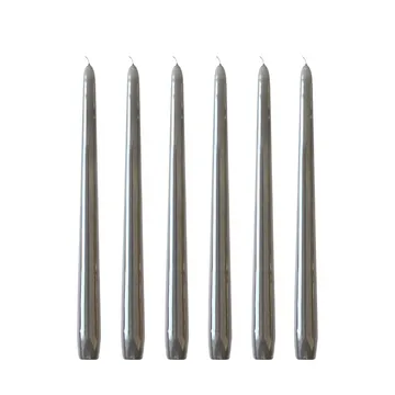 Świece stołowe 30 cm 6 szt. - Szary połysk - Hilke Collection