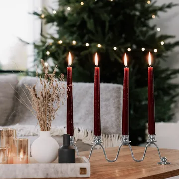 Świecznik adwentowy Ligano Sabbiadoro  - Niklowany mosiądz - Hilke Collection