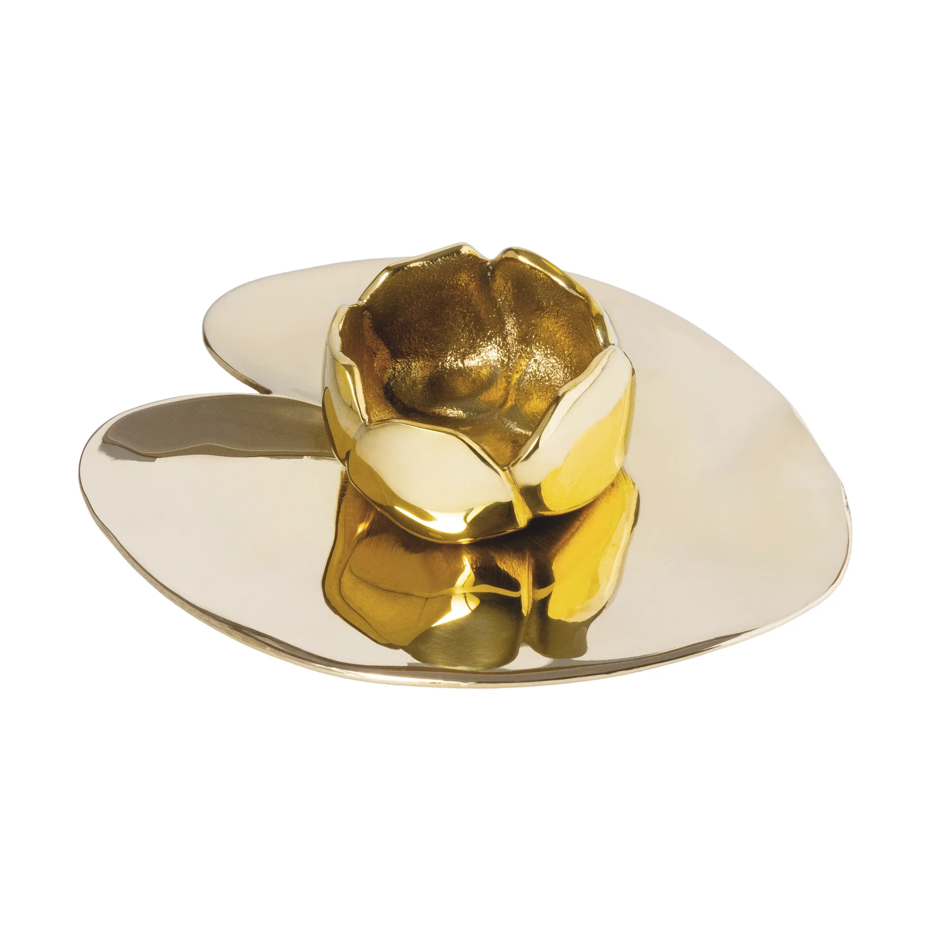 Świecznik Ninfea piccola, Niklowany mosiądz Hilke Collection