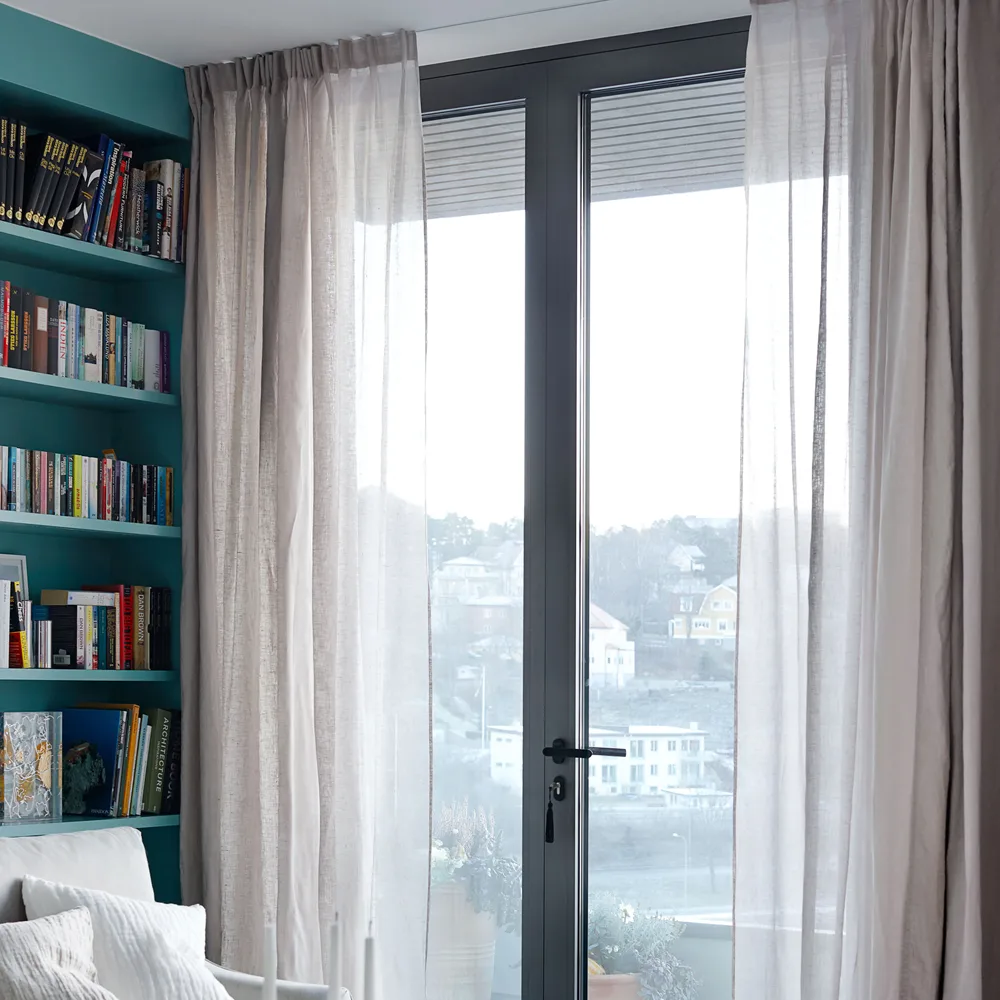 Dalsland zasłona, mother of pearl, plisy i otwór na karnisz Himla