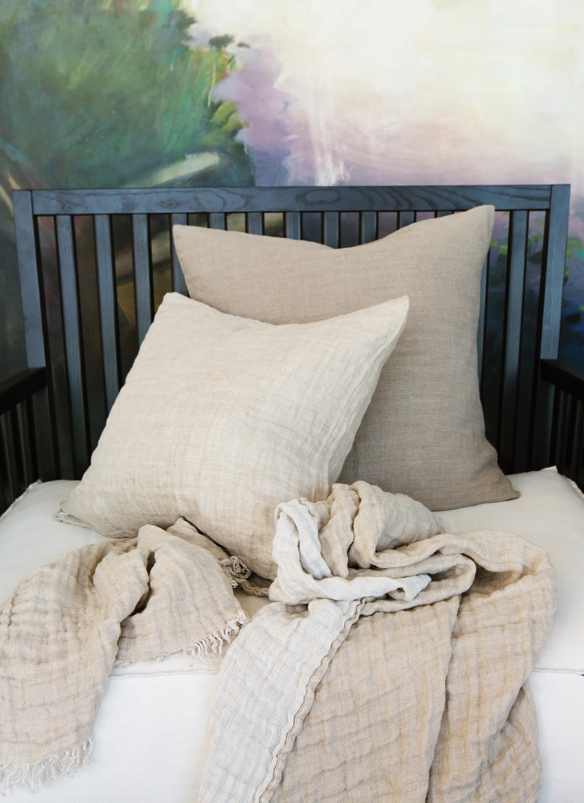 Hannelin koc 130x170 cm, naturalna biel (beżowo-biała) Himla