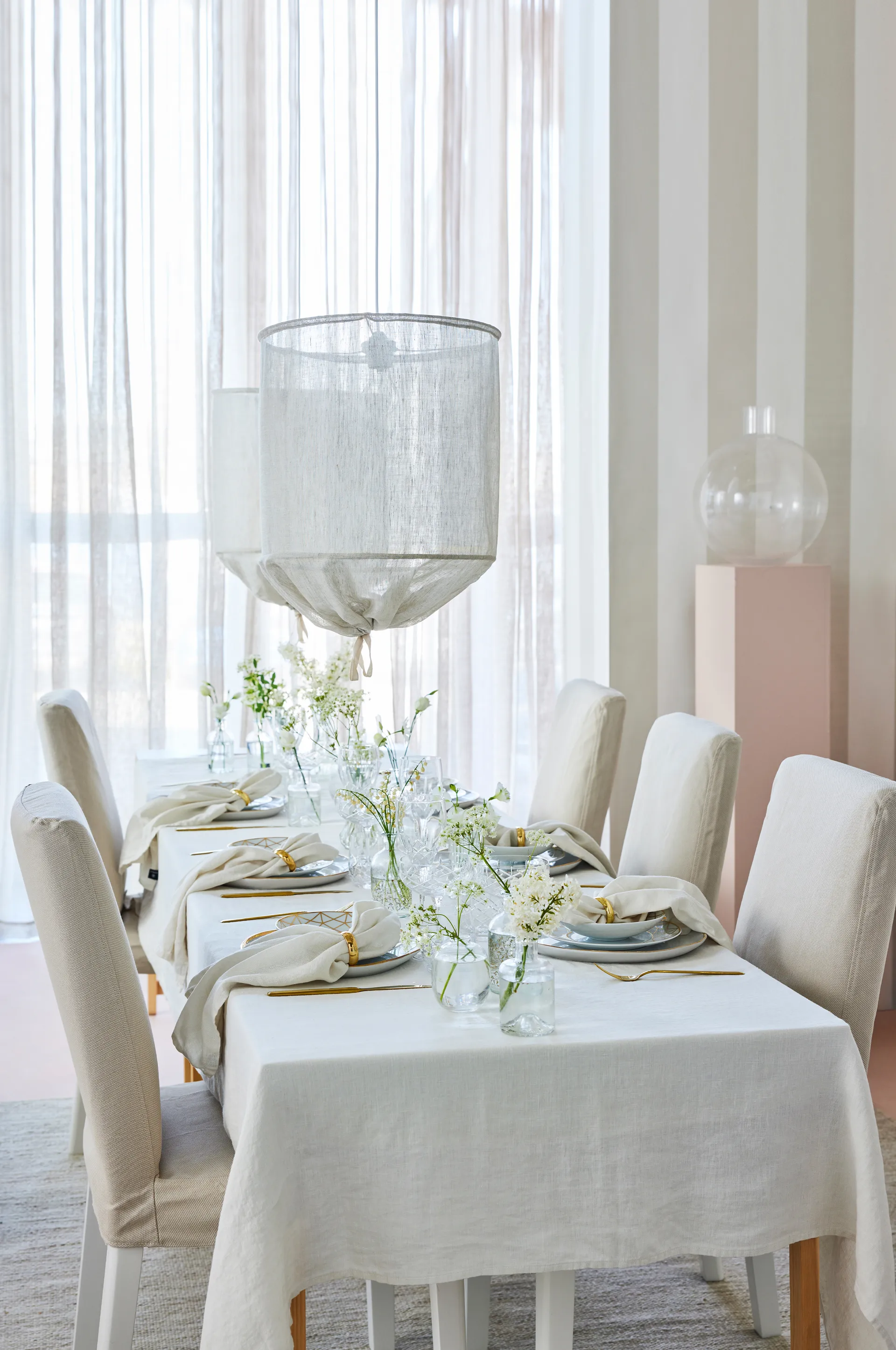 Obrus Sunshine 145x330 cm, Fog (beżowy) Himla