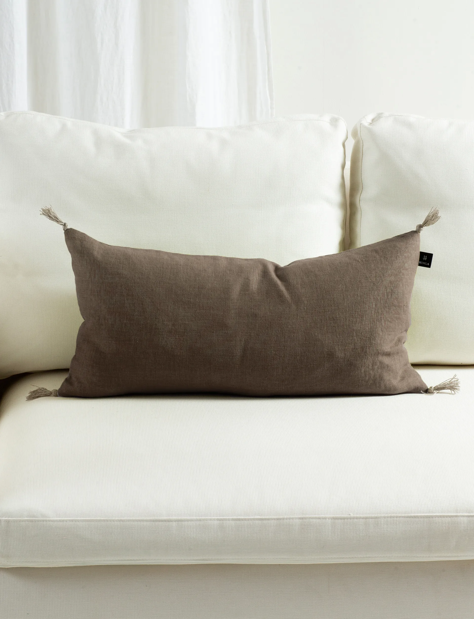 Poszewka na poduszkę Sunshine z frędzlami 30x60 cm, Coffee Himla