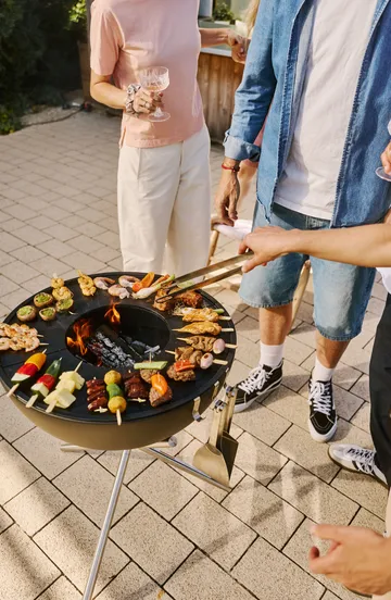 Palenisko BOWL 57 - Czarno-srebrny, stelaż typu trójnóg - Höfats