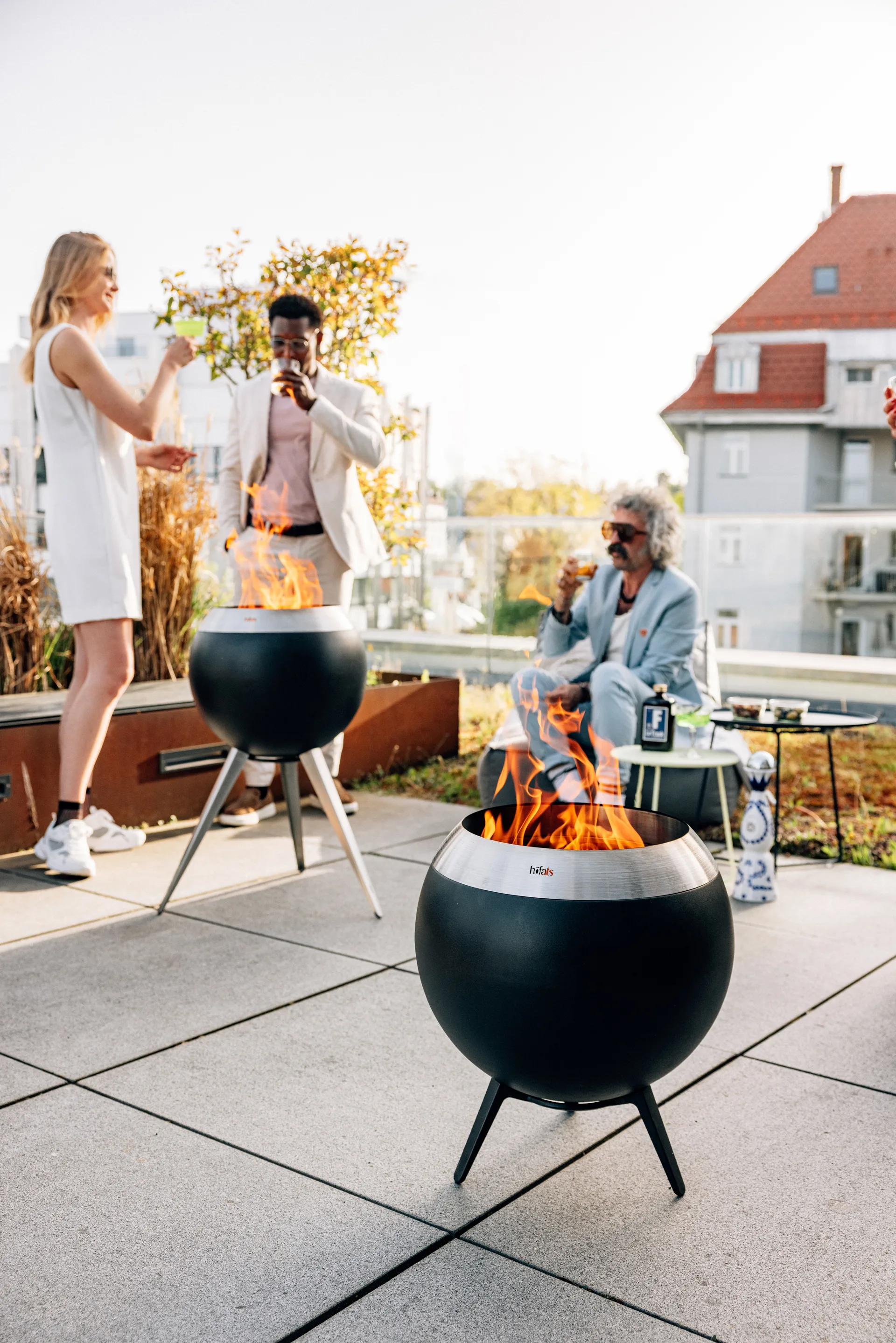 Palenisko MOON 45, Czarno-srebrny, niski stelaż Höfats