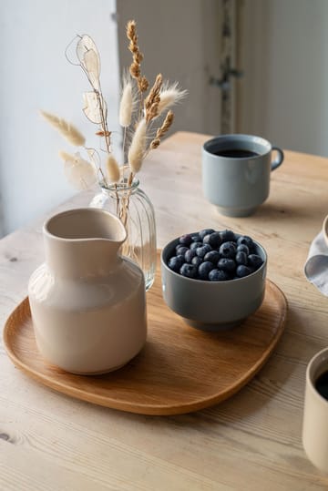 Kubek ceramiczny Höganäs Daga 300 ml - Biały z niebieskim kantem - Höganäs Keramik