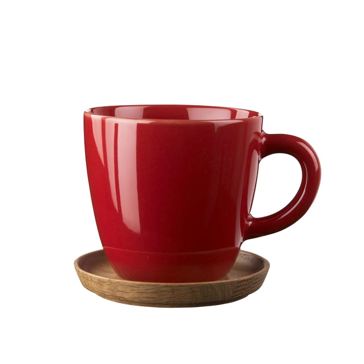 Kubek do kawy Höganäs - czerwony błyszczący - Höganäs Keramik