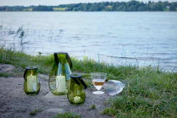 Design With Light lampion świecowy oliwkowa zieleń - 25 cm - Holmegaard