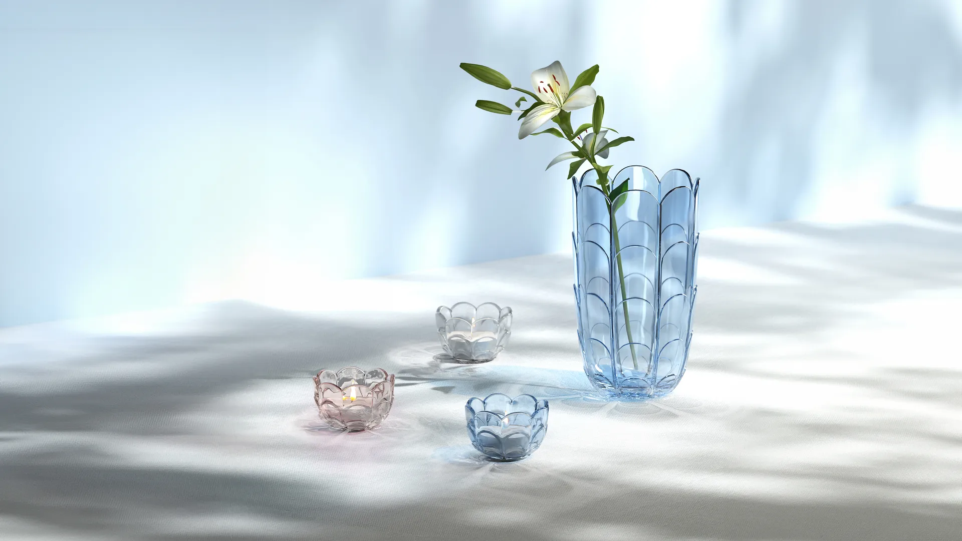 Lily świecznik Ø7 cm, Cherry Blossom Holmegaard