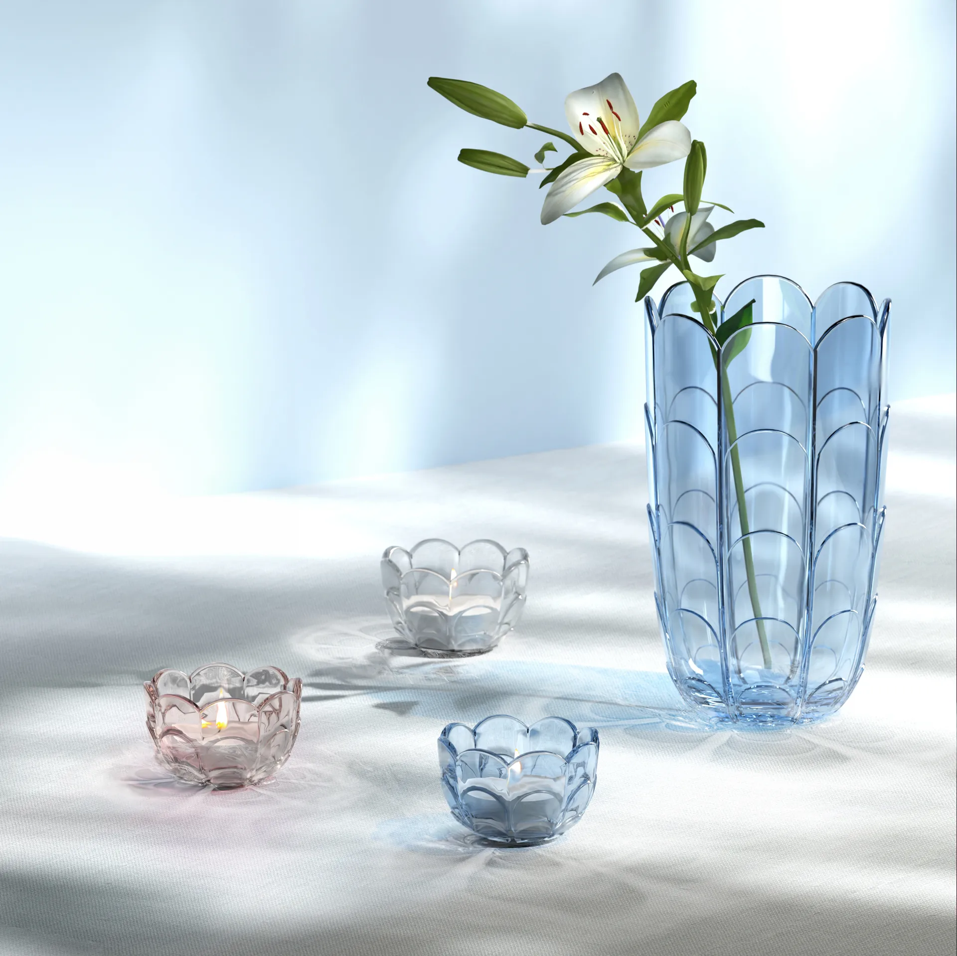 Lily świecznik Ø7 cm, Przezroczysty Holmegaard