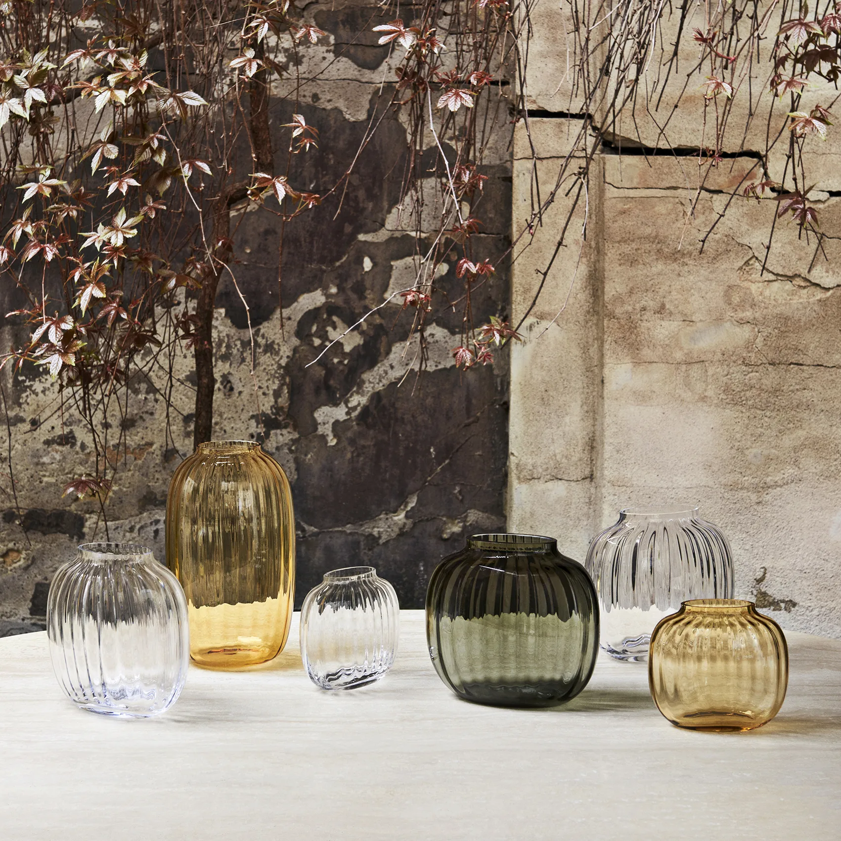 Primula wazon 25,5 cm, Bursztynowy Holmegaard