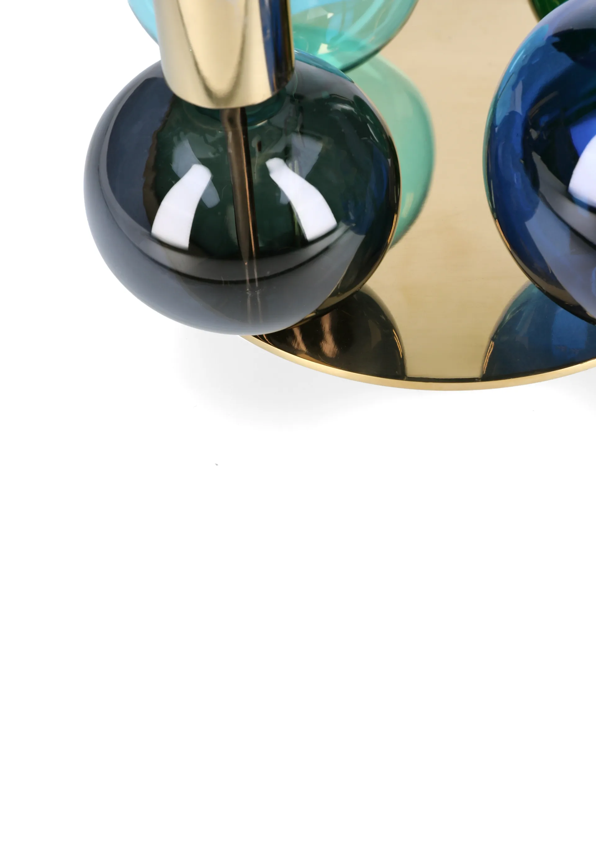 Świecznik czteroramienny Bubble Ø17,5x12 cm, Niebieski -zielony-dym Holmegaard