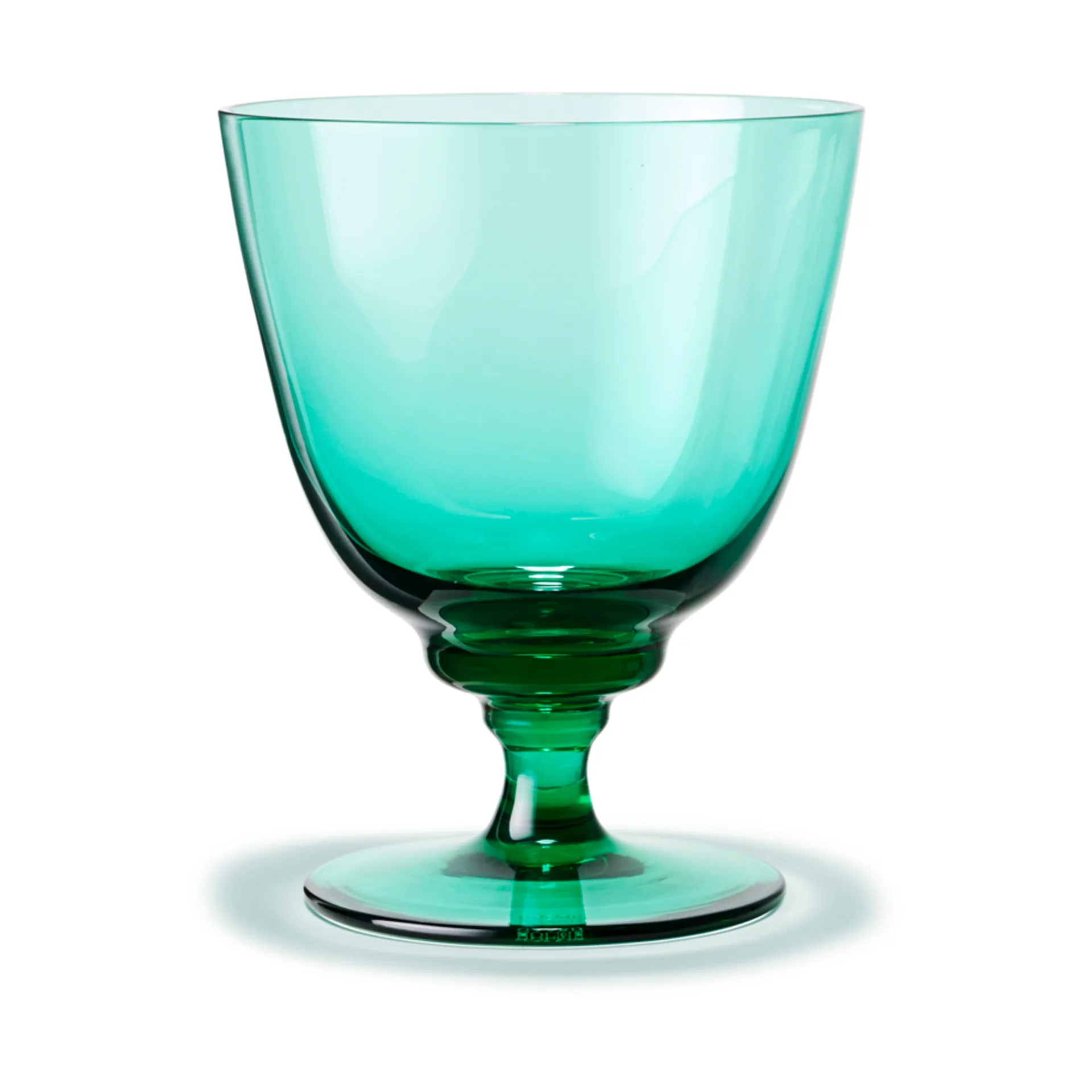 Szklanka na nóżce Flow 35 cl, Emerald green Holmegaard