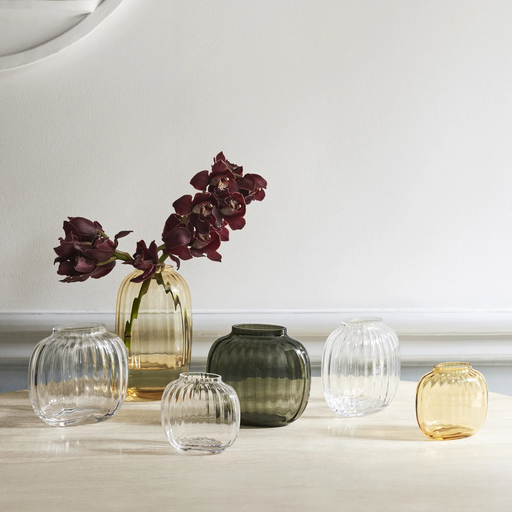 Wazon Primula, Bursztynowy, owal Holmegaard