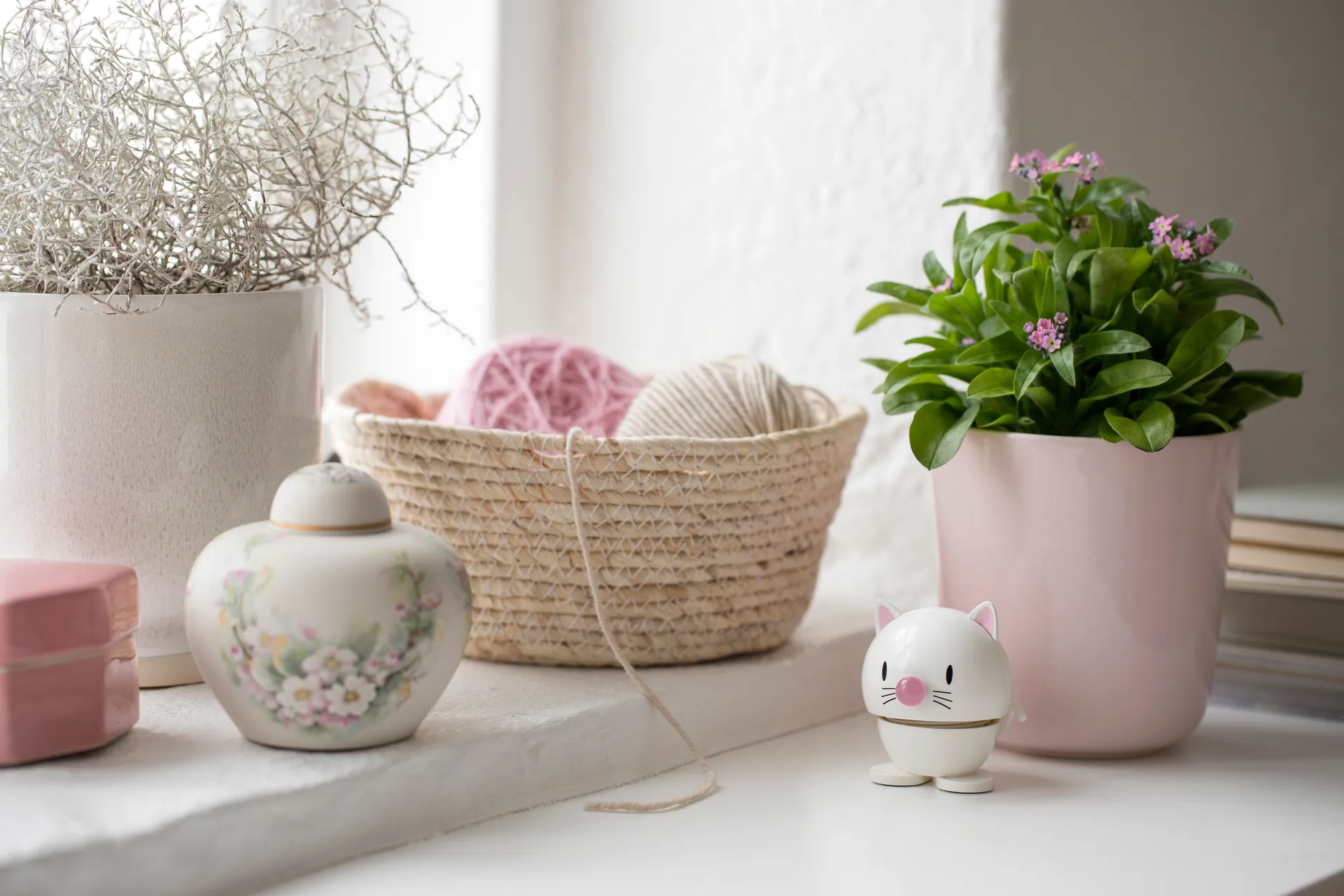 Hoptimist Cat figur 7,3 cm, White Hoptimist