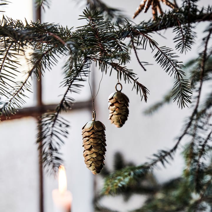 Cone Wisior na choinkę 6,5 cm 2 Części, Złoty House Doctor