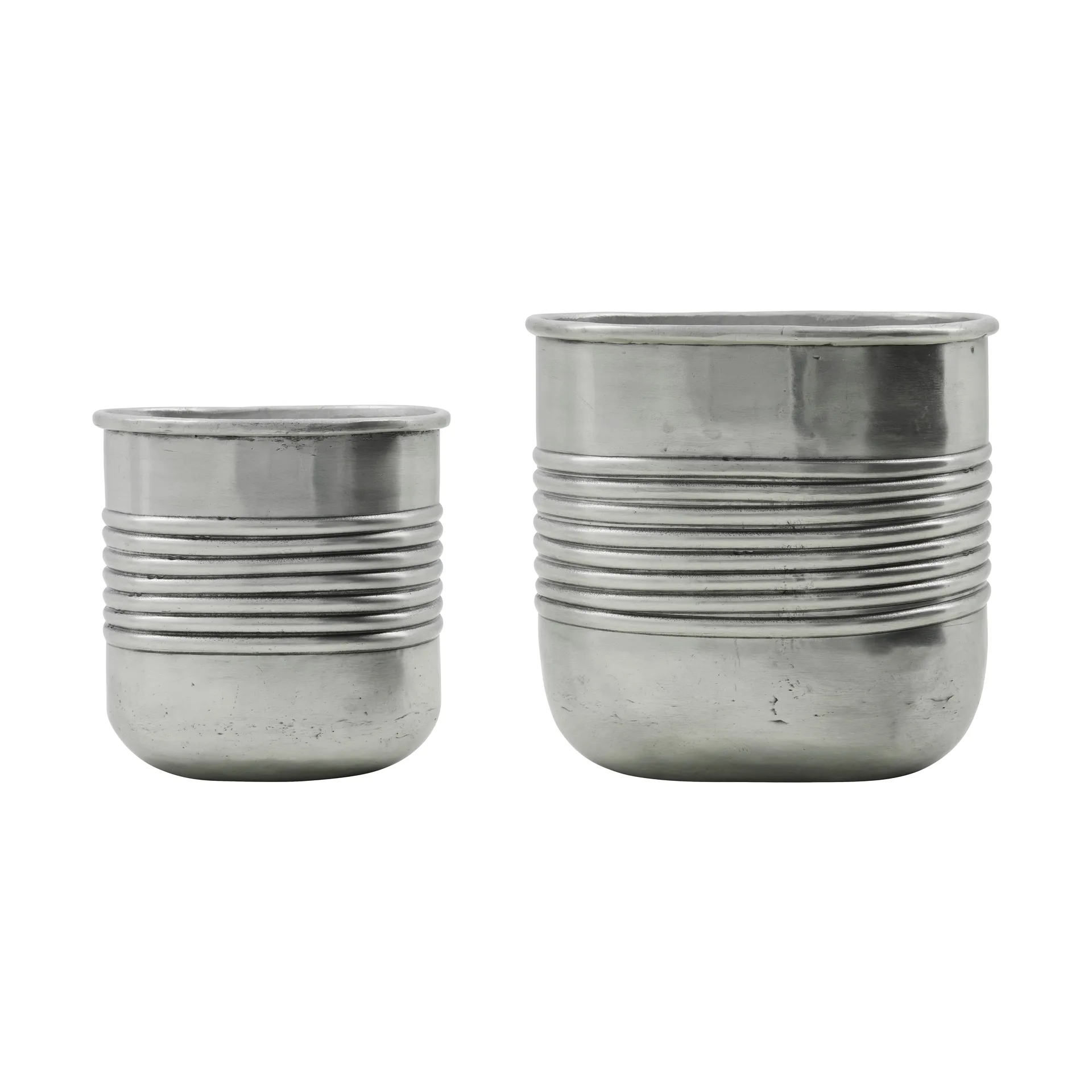 Donica Groove, aluminium, owalna, 2 części, Wykończenie - antyczne srebro House Doctor
