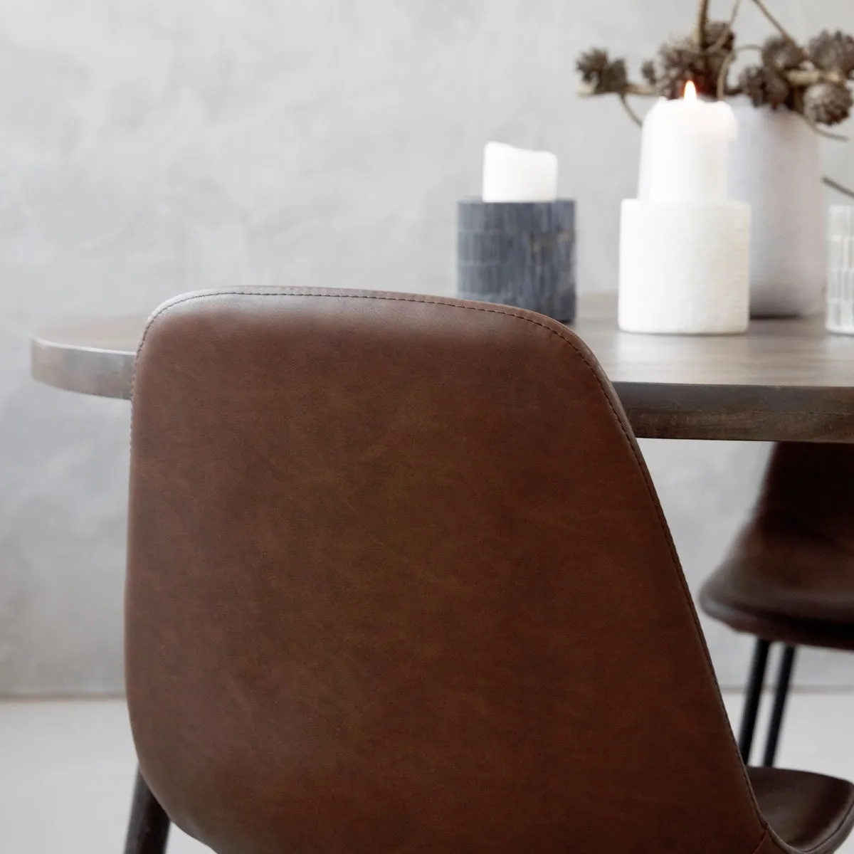 Found krzesło skórzane, Brązowy House Doctor