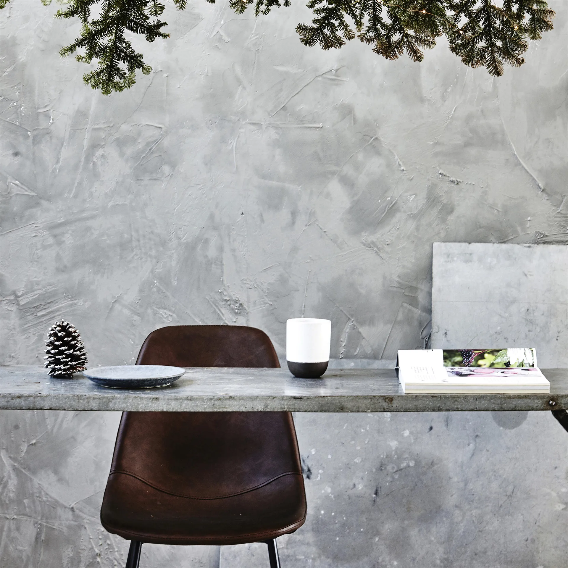 Found krzesło skórzane, Brązowy House Doctor