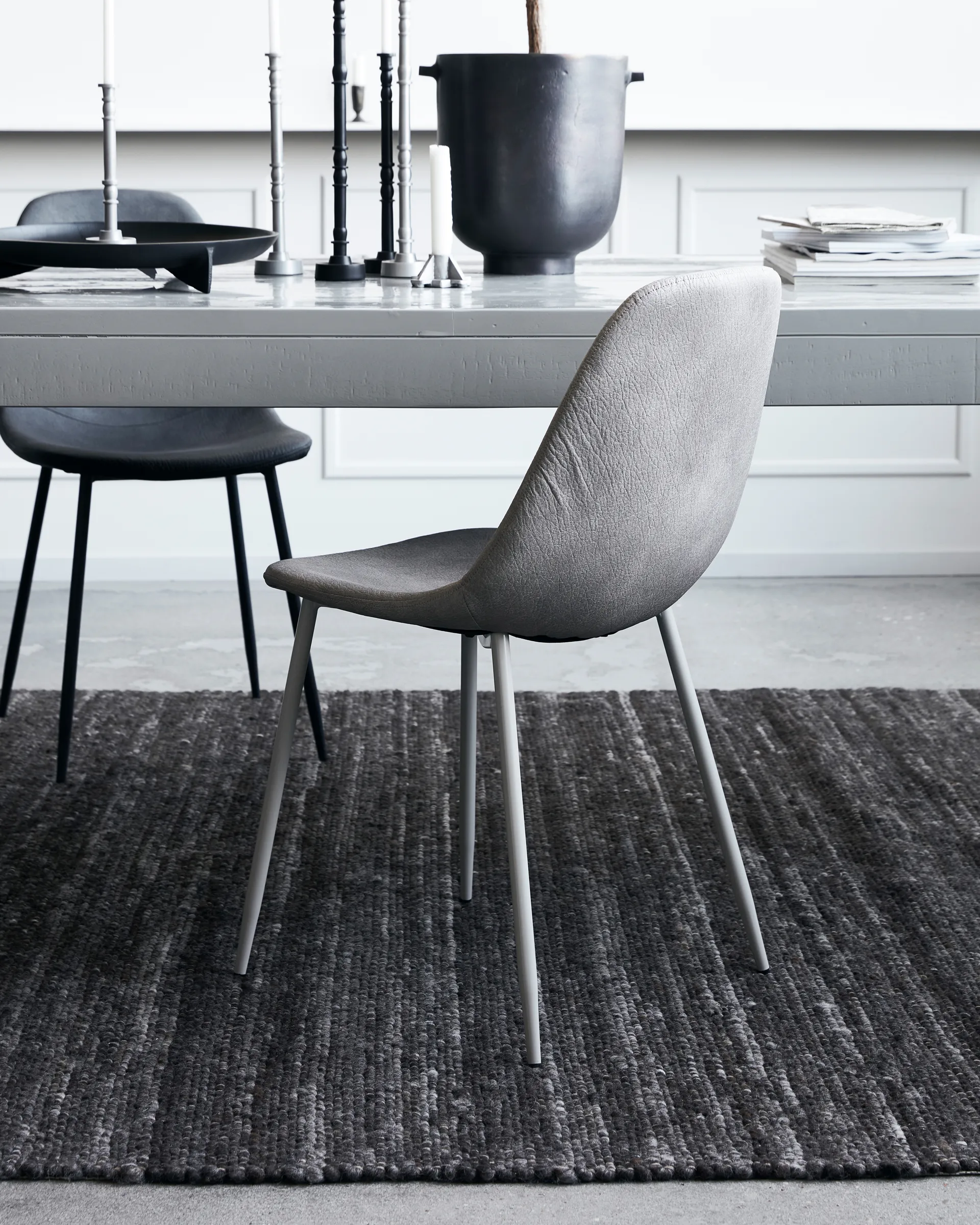 Found krzesło sztuczna skóra, Antique light grey House Doctor