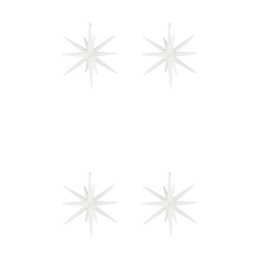 Gwiazda choinkowa Spike Ø12 cm 4 szt., Biały mosiądz - brokat House Doctor