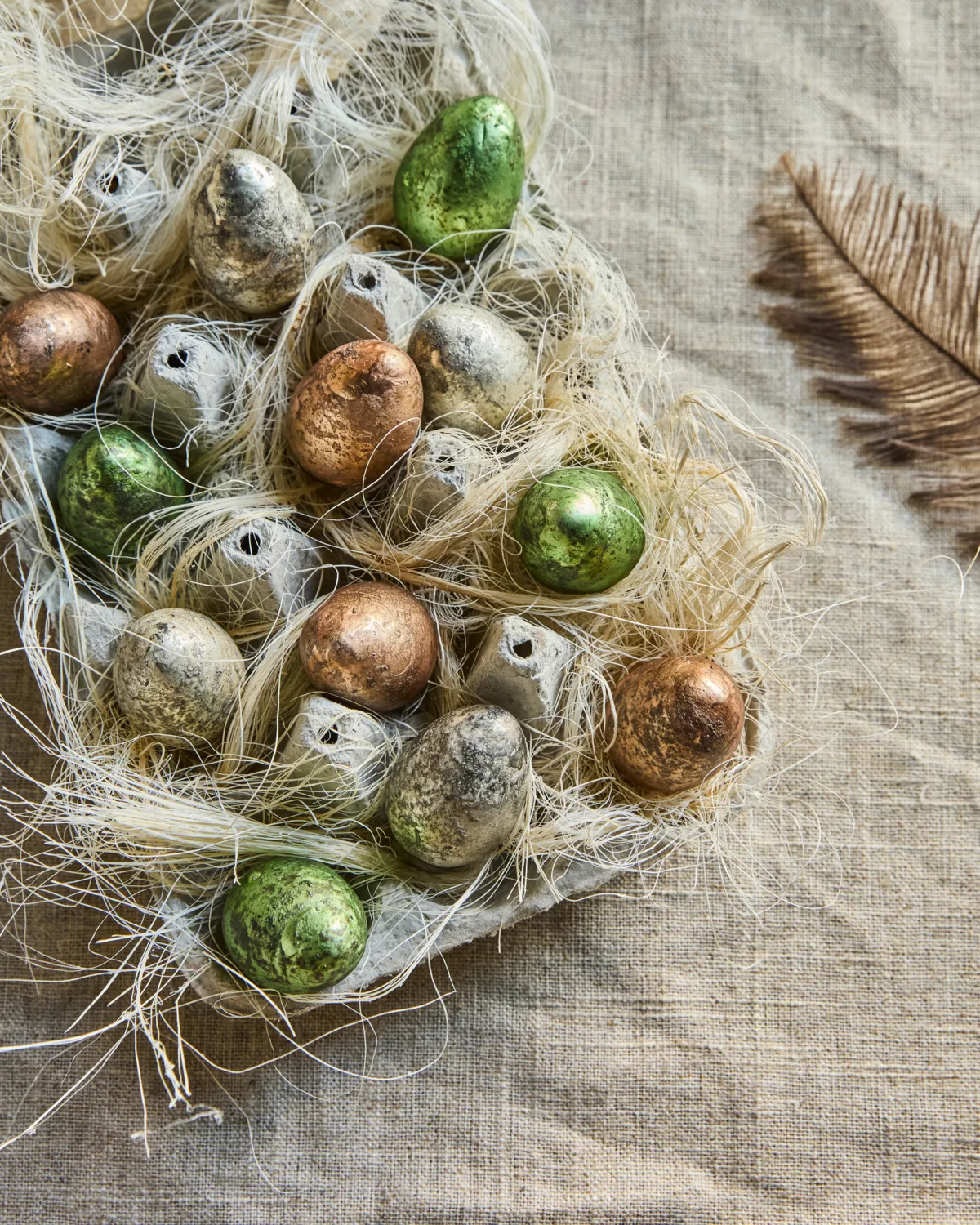 House Doctor jajka wielkanocne 12 części, Zielony, Różowy, Off-white House Doctor